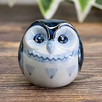 【美品】フクロウ　九谷焼　陶器　置物　インテリア　工芸品　美術品　A2563 美品】フクロウ九谷焼陶器置物インテリア工芸品美術品A2563